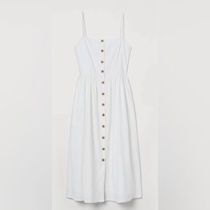 White linen button up dress